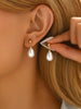 Women's Small Pearl Earrings Dangling PearlDrop Earrings for Bridesmaids Jewelry PearlEar Rings WeddingEarrings - Image 1