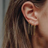 Gold Silver Color Plated Double Hole Link Chain Circle Hoop Earrings Zircon Star Lightning Eye Pendant Huggie Piercing Earring - Image 45