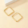 Gold Color Big Square Hoop Earrings For Women Exaggerated Metal Geometric Irregular Circle Earrings Jewelry - Image 6