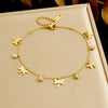 316L Stainless Steel Golden Heart Geometry Zircon Minimalist Series Bracelet Lady Wrist Chain Jewelry - Image 10