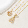 2Pcs Full CZ Zircon Iced Crystal Initial Letter Flower Necklace Women Copper A-Z Alphabet Pendant Couple Jewelry Birthday Gifts - Image 4