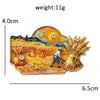 Famous Painting Brooches For Women Unisex 9-design The Starry Night Sunflowers Iris And The Reaper Party Brooch Badge - Image 11