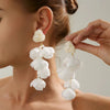 Elegant White Flower Long Tassel Drop Earrings Imitation Pearl Piercing Earrings Banquet Wedding Jewelry - Image 7