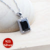 Silver Bridal Jewelry Sets Wedding Black Zircon Bracelets Earrings Rings Pendant Necklace Set For Women - Image 4