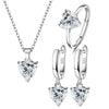 Love Heart Zirconia Pendant Necklace Earrings Ring Jewelry Sets for Women Anniversary Engagement Party Jewelry - Image 2