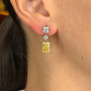 Newly Designed Women's Dangle Earrings with White/Yellow Cubic Zirconia Elegant Bridal Wedding Earrings Statement Jewelry - Image 4