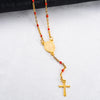 Stainless Steel Cross Pendant Beaded Chain Necklace with Color Options - Image 10
