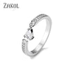 Zakol Korea Multilayer Zircon Engagement Open Rings for Women Water Drop Party Jewelry - Image 10