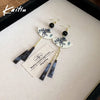 Chinese Style Fan Resin Tassel Earrings for Women Ear Hook Temperament National Style Jewelry Female Gift - Image 3