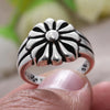 Jewelry Elegant Sunflower Thai Silver Ladies Open Ring Women Birthday Gift Sell No Fade - Image 7