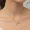 Letter Necklace for Women Pink Zircon Heart-shaped Pendant Suitable for Girls to Wear Personalized Gold-plated Jewelry - Image 2