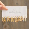 24 Pcs Vintage Hoop Earrings Set for Women Boho Metal Circle Geometric Twist Pearl Studs Earrings Jewelry Gifts - Image 20