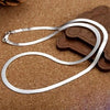 Silver Gold Color 4mm Flat Chain Necklace For Women Jewelry Wedding Gift Choker Clavicle - Image 4