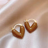 Vintage Red Enamel Love Heart Hoop Earrings For Women Elegant Dripping Oil Temperament Earrings Wedding Jewelry Gifts - Image 5