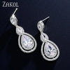 Brilliant White Cubic Zirconia Dangle Earrings for Women Water Drop Earring Evening Party Bridal Wedding Jewelry - Image 1
