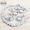 Bridal Women Blue Zircon Jewelry Sets Silver Women Wedding Jewelry Charms Rings Bracelets Earrings Set Pendant Necklace - Image 8