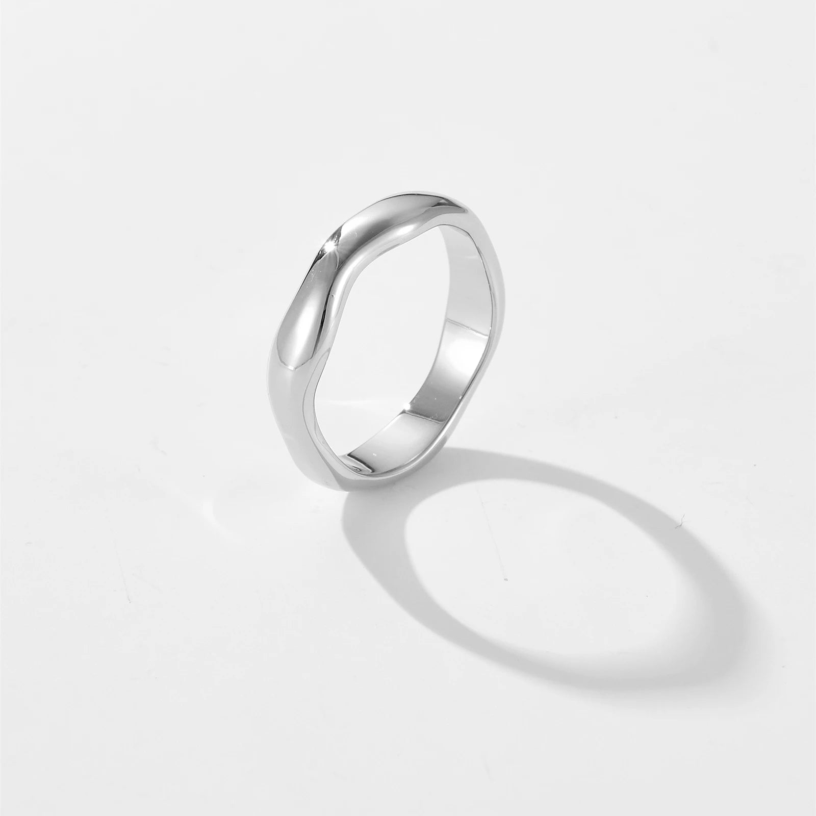 Vewant Women Silver Gold Geometric Ring Women Rock Punk Circle Jewelry - Image 1