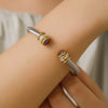 12 Month Birthstones Crystal Stainless Steel Gold Plated Jewelry Bracelets Bangles For Friend - Image 6