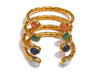 62mm Stainless Steel Multicolored Natural Stone Golden Cuff Open Bracelet Bangle Jewelry - Image 14