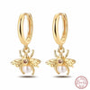 Silver Color Gold Pearl Bee Irregularity Star Moon Earrings For Women Jewelry Birthday Gifts - Image 18
