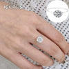 Igotos Transparent Fishing Line Ring Silver Round Diamond Ring Wedding Band Jewelry for Women - Image 1
