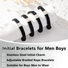 Graduation Easter Basket Stuffer Gifts, Braided Rope Initial Bracelet for Men Boys, Stainless Steel A-Z Letter Charm Bracelets - Image 4