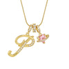 Letter Necklace for Women Pink Zircon Heart-shaped Pendant Suitable for Girls to Wear Personalized Gold-plated Jewelry - Image 31