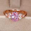 Women Ring Rose Gold color Solitaire Oval Cubic Zircon Special Wedding Ring For Women - Image 4