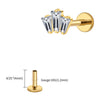 Titanium 16G Triple Baguette CZ Crown Monroe Labret Stud Cartilage Helix Conch Stud Earlobe Piercing - Image 10