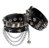 PU Leather Studded Bracelet Punk Bracelet Adjustable Goth Cuff Bracelet Gothic Rivet Buckle Wristband for Men Women - Image 7