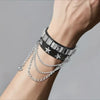 4Pcs/Set Gothic Punk Rock Square Rivet Bracelet Daily and Party Gothic Tassel Metal Chain Accessories Valentine's Jewelry Gift - Image 3