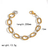 Gold Plated Stainless Steel Oval Chain Bracelet Chunky Statement Bangle for Women Men Stackable Jewelry - Image 6