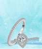 Teardrop Cubic Zirconia Ring Set in Clear or Pink with US Sizes 5 to 9 - Image 3