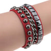 Purple Goth Bracelets For Women Punk Boho Emo Spike Rivets PU Leather Charm Bracelet Cuff Bangles Festival Jewelry Party Gifts - Image 10