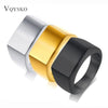 Signet Rings for Men Women Polished Stainless Steel Biker Ring for Men Ideal Gift for Dad Boyfriend - Image 1