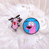 Cartoon Courage Cowardly Dog Brooch Enamel Pins Cute Pink Animal Dog Brooches Clothes Lapel Badges Jewelry Gift for Kids Friends - Image 6