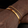 2pcs Stackable Bracelets for Men Teens, Open Cuff Bangle, Twisted Rope Figaro Chain Cuban Link Chain Bracelets Set - Image 11