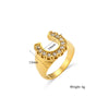 Stainless Steel Y2K Jewelry U Letter Crystal Paved Gold Colour Rings For Women Chunky Metal Hiphop Party Jewelry - Image 7