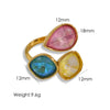 Carlidana Jewelry Open Rings Gold Plated Stainless Steel Simple Multi-Color Crystal Ring For Women Jewelry - Image 3