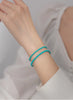 Modian 925 Sterling Silver Vintage Classic Round Turquoise Bracelet Trendy Link Chain Fine Jewelry For Women Birthday Gifts