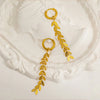 Simple Fishtail Shaped Long Earrings for Women, Stainless Steel Gold Plated Jewelry Gifts - Image 4