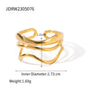 Stainless Steel Minimalist Irregular Curve Geometric Curved Ring Unisex Jewelry Gift - Image 14