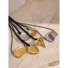 Irregular Geometric Pendant Necklace with Wax Cord - Image 15