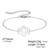Lotus Pendant Bracelet Shiny Rhinestone Inlaid Double Hole Charm Bracelet Stainless Steel Wrist Jewelry Gift - Image 18