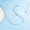 Silver Round Rhinestone CZ Pendant Double Layer Anklets Women Jewelry Summer Zircon Foot Chain Bracelet - Image 5