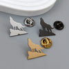 Fun Hillside Lone Wolf Gold Plated Badge, Silver Collar Brooch, Black Lapel Pin, Men's Suit Accessories Set, Father's Gift - Image 4