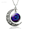 12 Constellation Necklace Zodiac Signs Cabochon Glass Crescent Moon Pendant Clavicle chain Necklace Birthday Gifts for Women - Image 19