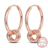 Earrings Silver Stud Drop Hoop Earrings Rose Gold for Women Girls Party Wedding Birthday Jewelry Gift - Image 19