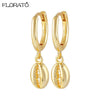 Silver Needle Gold-color Hoop Earrings for Women Shell Pendants Earrings Jewelry Gifts - Image 21