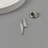 Simple Lightning Shape Brooch Pin for Men Women Unisex Stainless Steel Metal Brooches Jewelry Accessories - Image 4